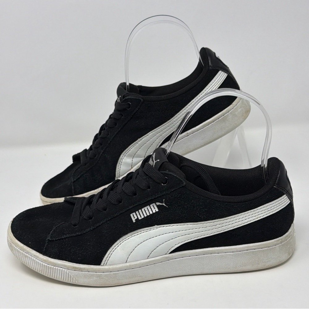 Puma Smash v2 Women's Size 7 Black Suede Sneakers Shoes 369725-01 Low Top
